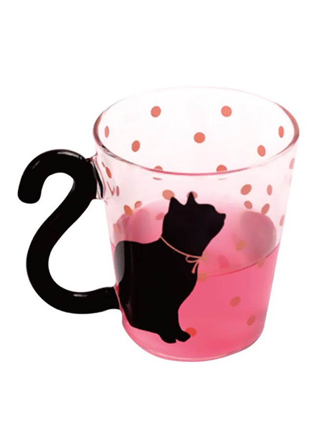 Innovative Cute Cat Kitty Glass Mug Cup Dots Decoration Cup For Home Office ZM818202 - Image 1