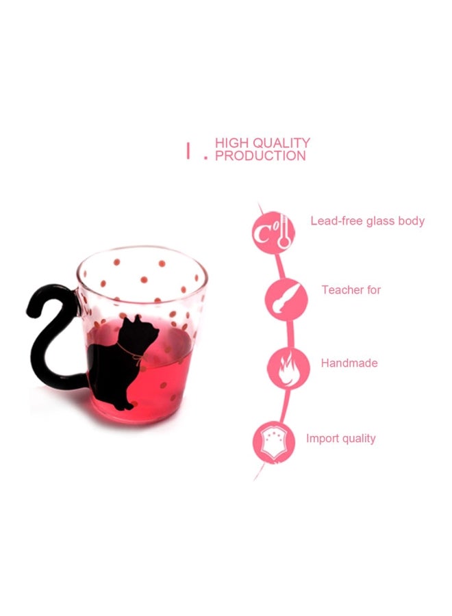 Innovative Cute Cat Kitty Glass Mug Cup Dots Decoration Cup For Home Office ZM818202 - Image 4