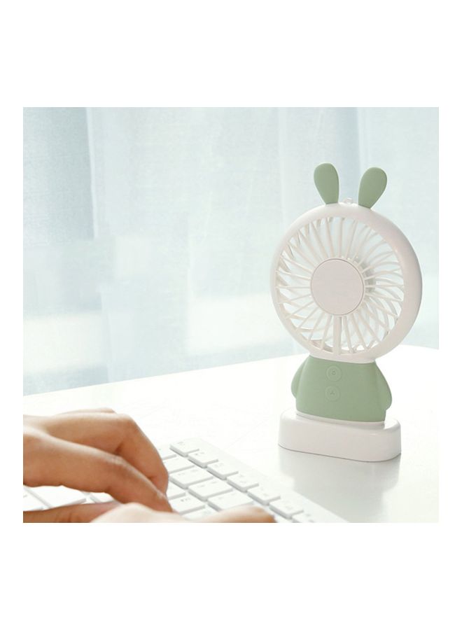 مروحة بشحن عن طريق USB مع قاعدة للمكتب DQ35302 أخضر/أبيض - Image 4
