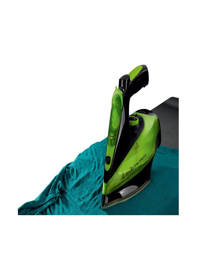 Electric Steam Iron With Docking Station 2400W AJ-2085 Green - Image 2