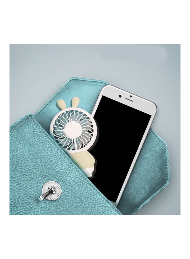 مروحة بشحن عن طريق USB مع قاعدة للمكتب DQ35302 أخضر/أبيض - Image 2