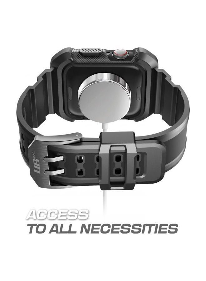 SupCase Protective Case Cover And Strap For Apple Watch 4 44mm Black/Grey - Image 2