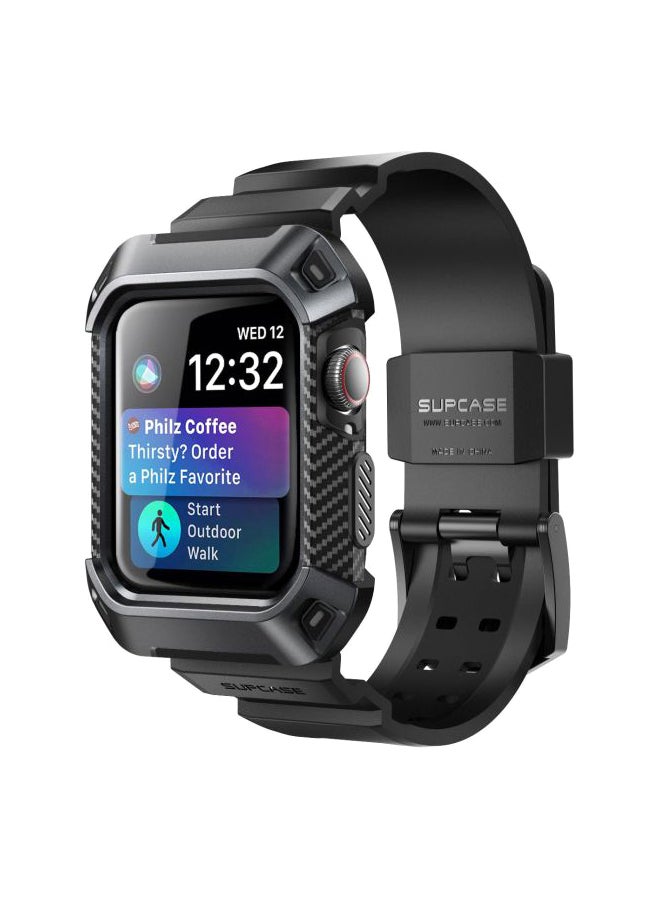 SupCase Protective Case Cover And Strap For Apple Watch 4 44mm Black/Grey - Image 1