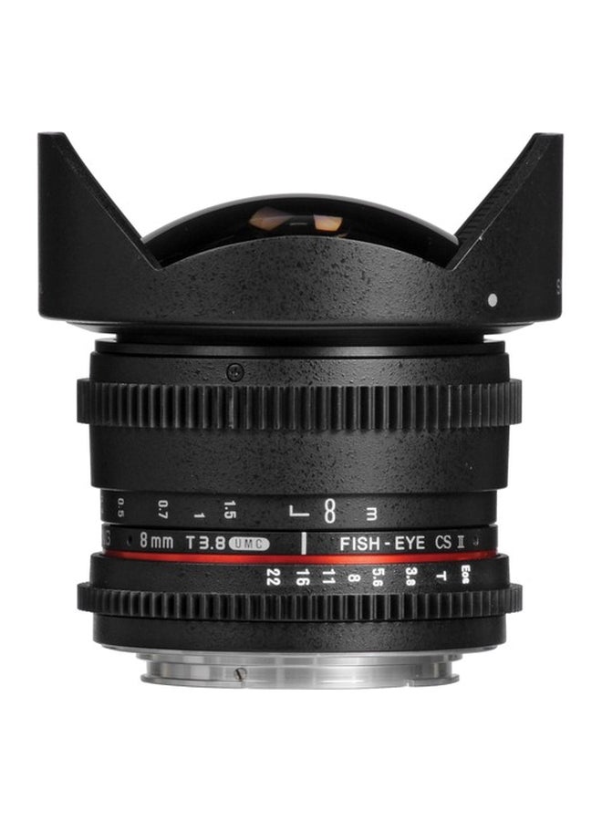 ساميانغ - عدسة عين السمكة CS II بفتحة عدسة F/3.5 مع غطاء لكاميرا كانون أسود - Image 1