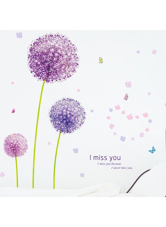 Dandelion Art Wallpaper Purple/Green/Pink 70x50cm
