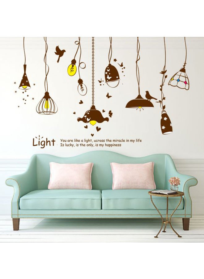 Vintage Art Chandelier Wall Sticker Brown/Yellow 90x60cm 