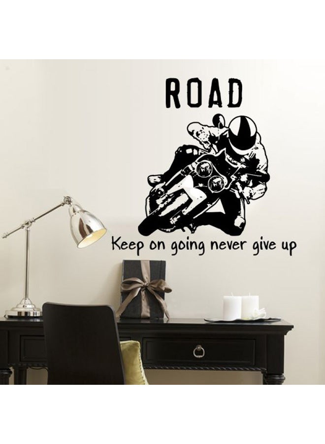 Motorcycle Printed Wall Sticker Black 70x50centimeter 