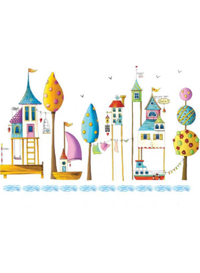 Cartoon Fairy World Wall Sticker Multicolour 60x90centimeter