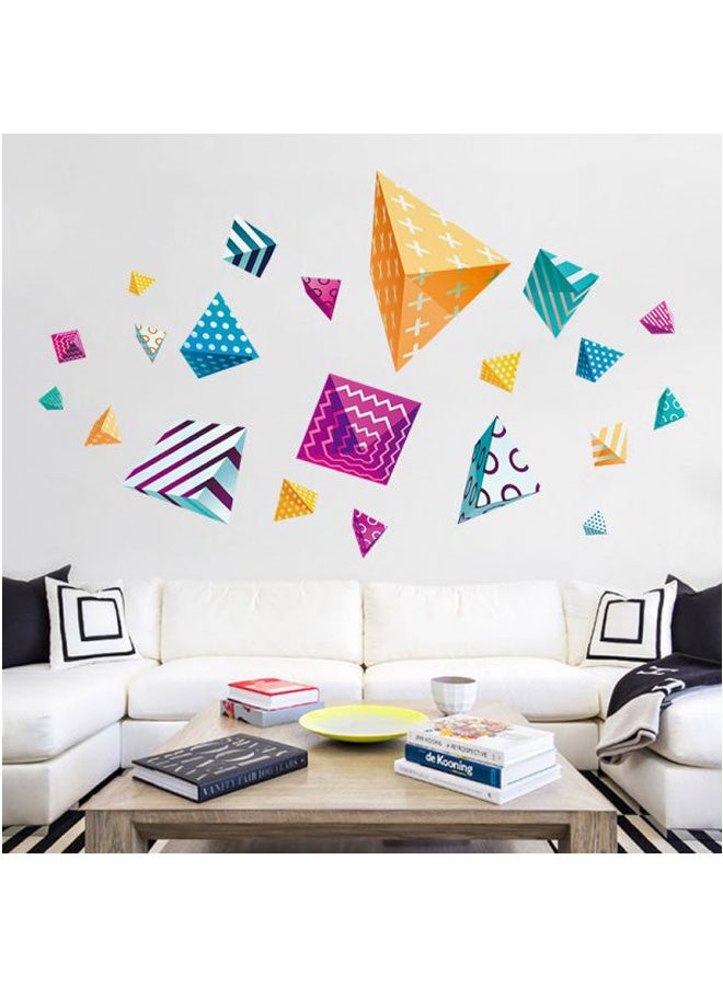 Diamond -Shaped Three-Dimensional Wall Sticker Set Green/Yellow/Purple 90x60cm