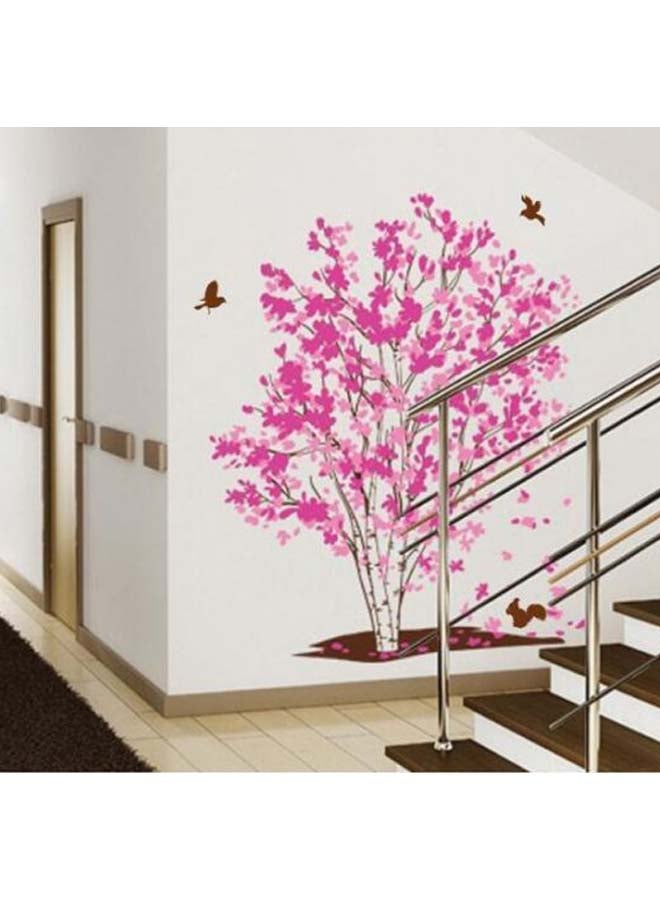 Tree Design Wall Sticker Pink 60x90centimeter