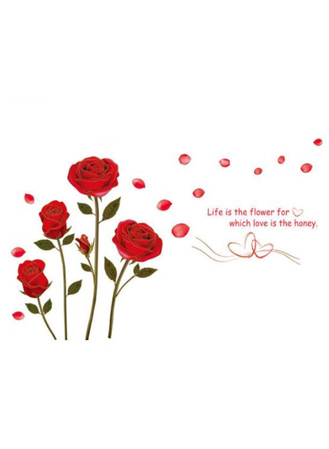 Rose Wall Sticker Red/Green 45x60cm