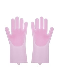 Dishwashing Scrubbing Gloves Pink 33.5 x 15centimeter - v1553080731/N22344169A_1