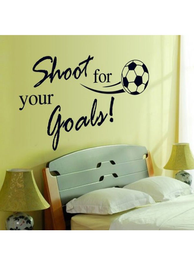 Football And Word Wall Sticker Black 45x60centimeter