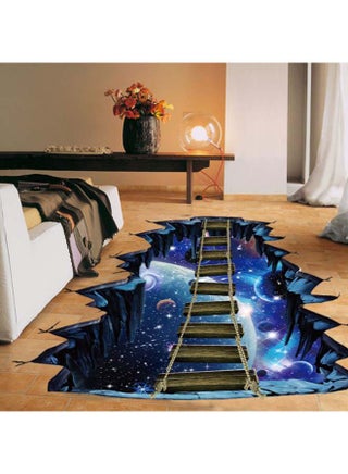 3D Suspension Bridge Floor Sticker Multicolour 60x90cm - v1553080777/N22332997A_1