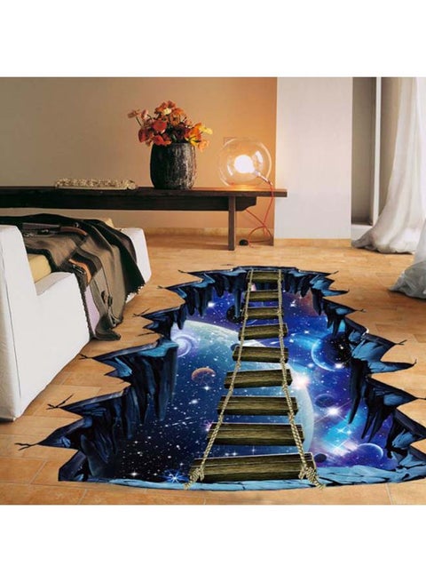 3D Suspension Bridge Floor Sticker Multicolour 60x90cm