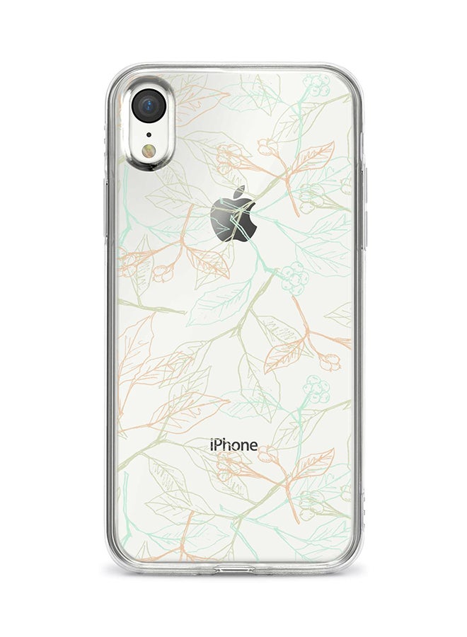 Stylizedd Apple iPhone XR Classic Clear Case Soft TPU Gel Thin Transparent Flexible Cover - Delicate Sprigs White