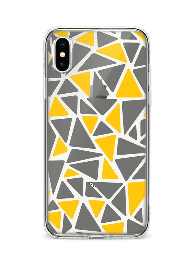 ستايلايزد غطاء حماية كلاسيكي شفاف من جل بولي يوريثان الحراري بتصميم رفيع ومرن لهاتف أبل آيفون XS ماكس - بطبعة مثلثات بنمط تجريدي متعدد الألوان