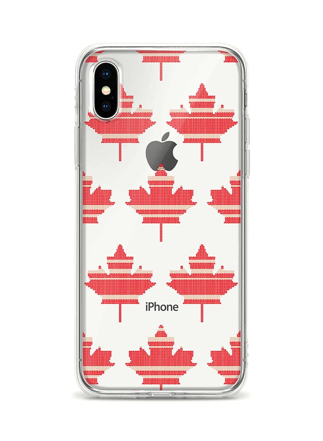 Stylizedd Apple iPhone XS / X Classic Clear Case Soft TPU Gel Thin Transparent Flexible Cover - Maple Mitten Multicolour