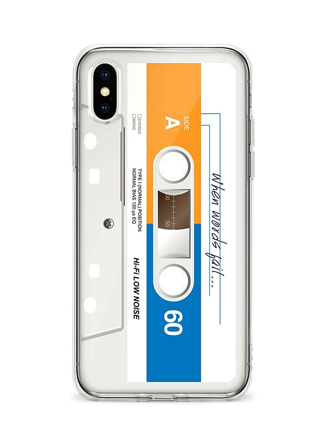 Stylizedd Flexible Case Cover For Apple Iphone XS Max When Words Fail (White Tape)