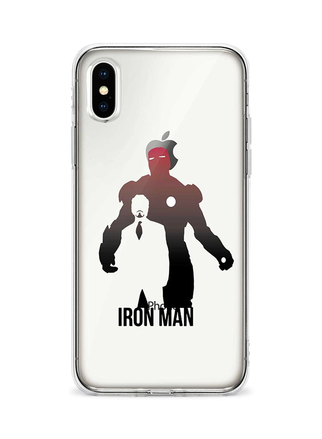 Stylizedd Apple iPhone XS Max Classic Clear Case Soft TPU Gel Thin Transparent Flexible Cover - Tony Stark Vs Ironman Red