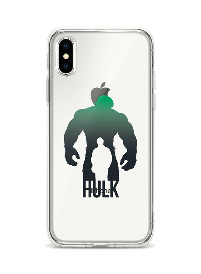 Apple iPhone XS / X Classic Clear Case Soft TPU Gel Thin Transparent Flexible Cover - Bruce Banner Vs Hulk Green
