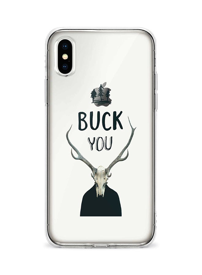 Stylizedd Apple iPhone XS Max Classic Clear Case Soft TPU Gel Thin Transparent Flexible Cover - Buck You Beige