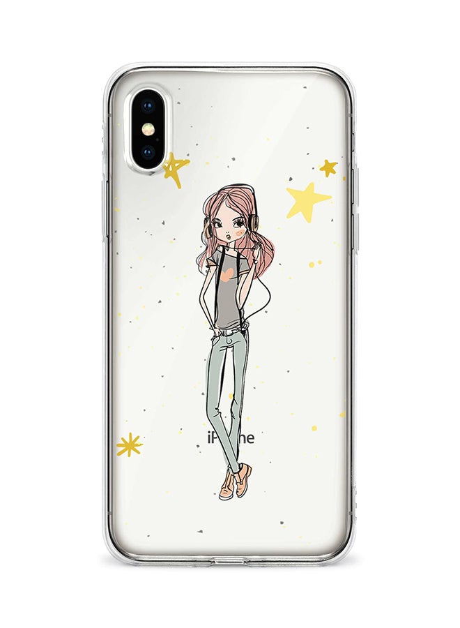 Stylizedd Apple iPhone XS Max Classic Clear Case Soft TPU Gel Thin Transparent Flexible Cover - Girl Next Door Multicolour