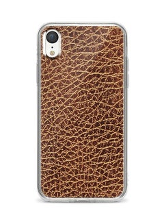 Stylizedd Apple iPhone XR Classic Clear Case Soft TPU Gel Thin Transparent Flexible Cover - Brown Leather Full Print Brown