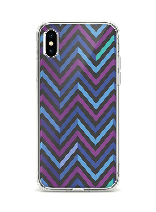 Stylizedd Apple iPhone XS / X Classic Clear Case Soft TPU Gel Thin Transparent Flexible Cover - Deep Chevron Full Print Multicolour