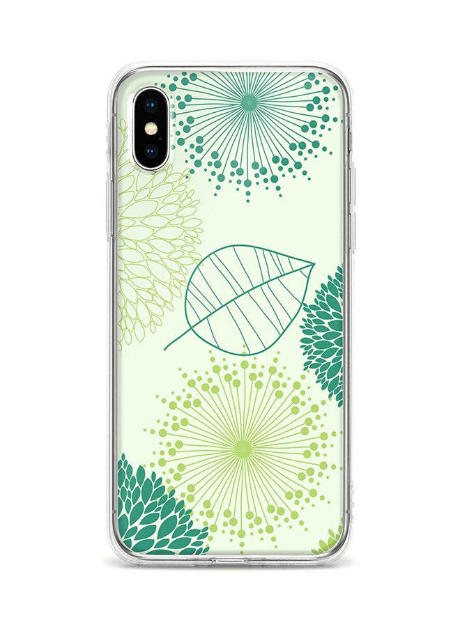 Stylizedd Apple iPhone XS / X Classic Clear Case Soft TPU Gel Thin Transparent Flexible Cover - Single Leaf Full Print Multicolour