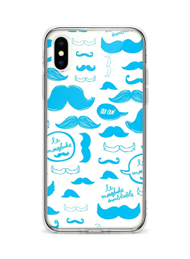 Stylizedd - Apple iPhone XS Max Classic Clear Case Soft TPU Gel Thin Transparent Flexible Cover - Le Moustache Full Print Multicolour - Image 1
