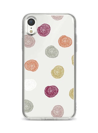 Flexible Case Cover For Apple Iphone XR Circular Scribbles Full Print - v1553081477/N22681000A_1