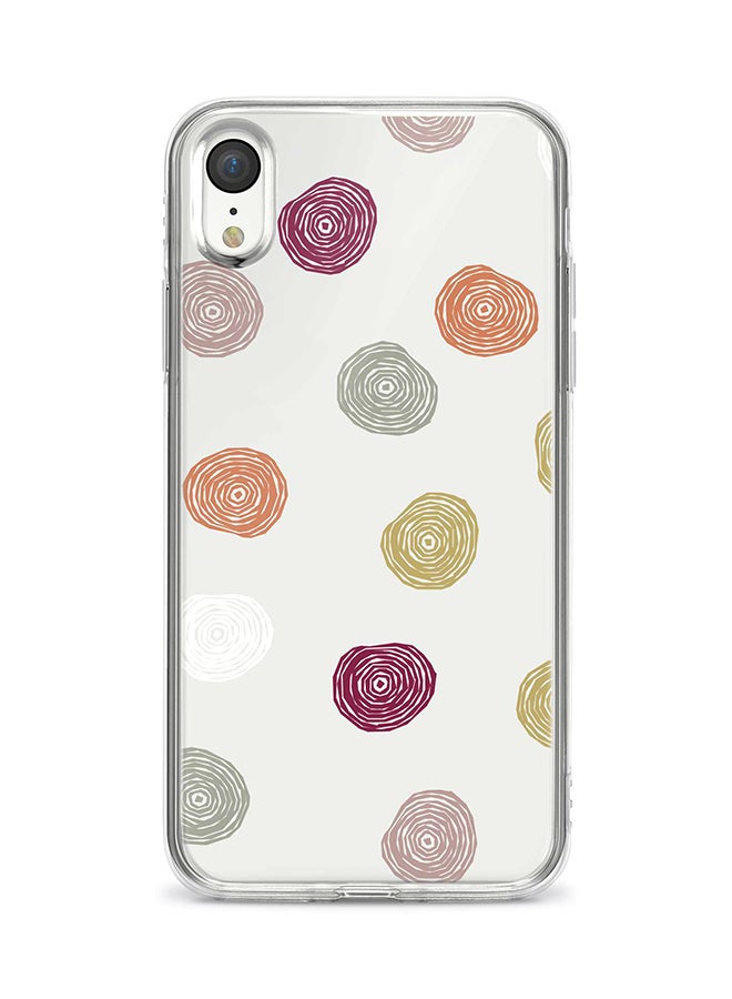 Flexible Case Cover For Apple Iphone XR Circular Scribbles Full Print