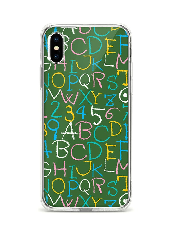 Stylizedd Flexible Case Cover For Apple Iphone XS / X Green Board Alphabets Full Print