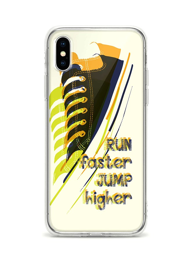Stylizedd Flexible Case Cover For Apple Iphone Xs / X Run Faster, Jump Higher Full Print