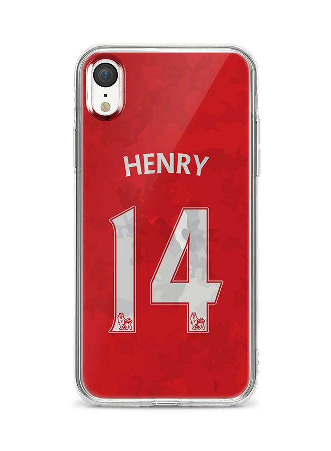 غطاء حماية مرن لهاتف أبل آيفون Xr نمط مطبوع بكلمة Henry