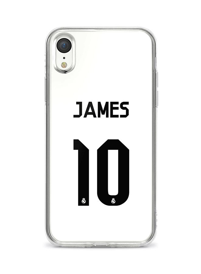 غطاء حماية مرن لهاتف أبل آيفون Xr طبعة كاملة بتصميم قميص الريال للاعب جيمس
