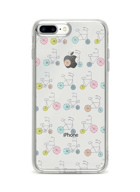 Flexible Case Cover For Apple Iphone 8 Plus Cycle Sribbles