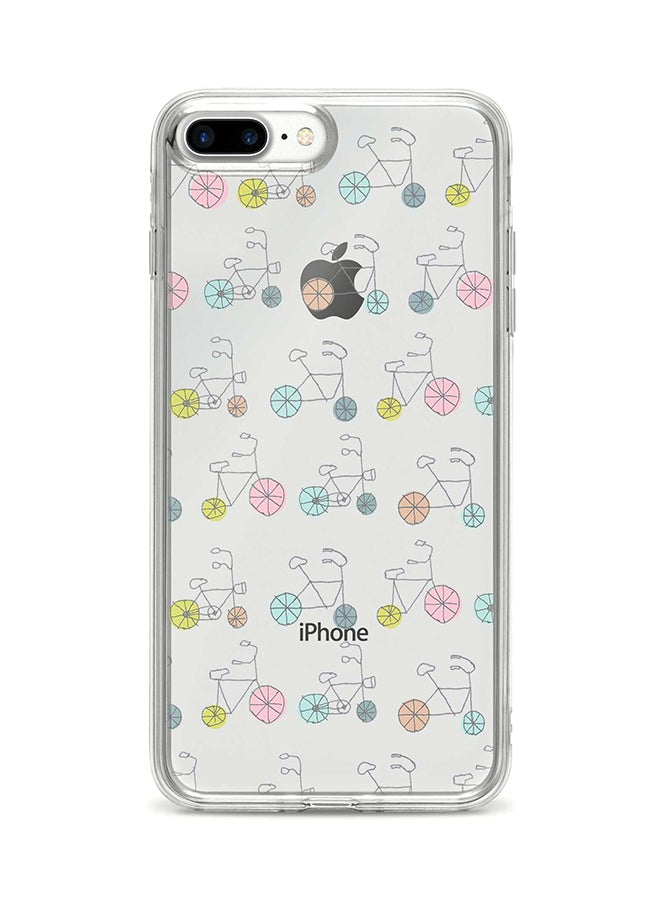 Flexible Case Cover For Apple Iphone 8 Plus Cycle Sribbles