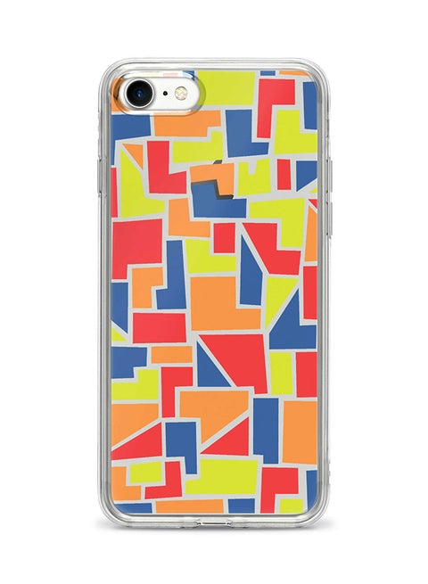 Flexible Case Cover For Apple Iphone 7 Color Shapes