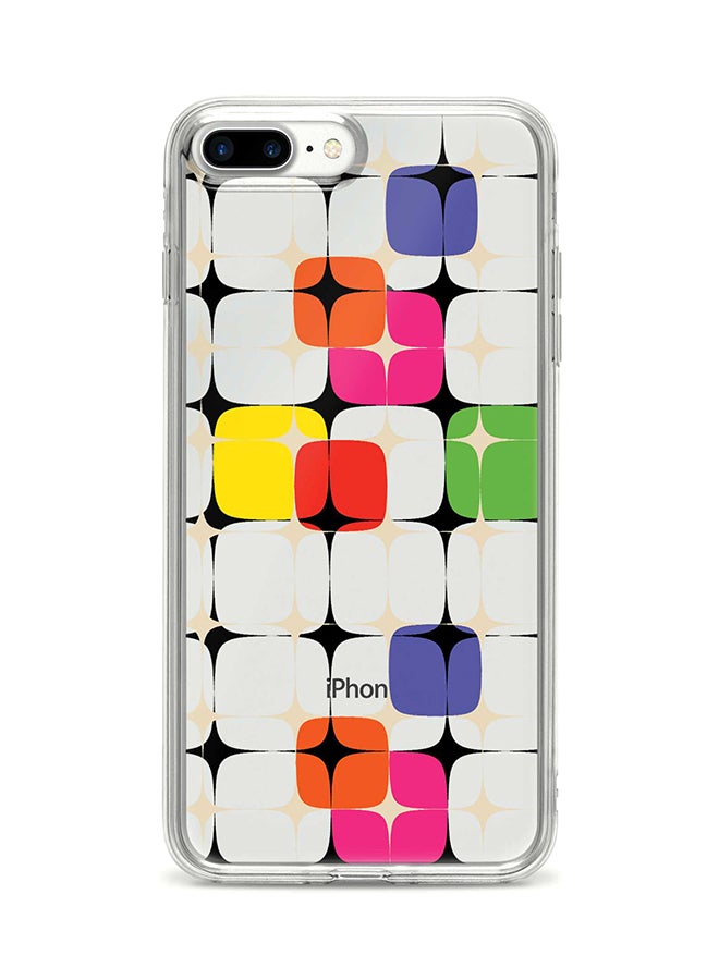 غطاء حماية مرن لهاتف آيفون 7 بلس من أبل مزين بنقش نجوم من طراز السبعينات