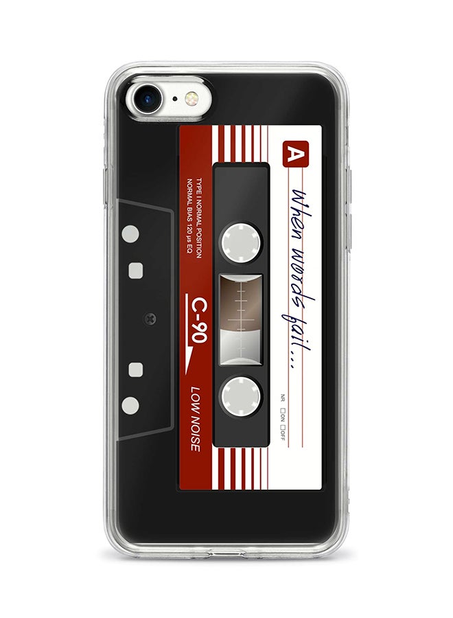 Flexible Case Cover For Apple Iphone 8 When Words Fail (Black Tape)