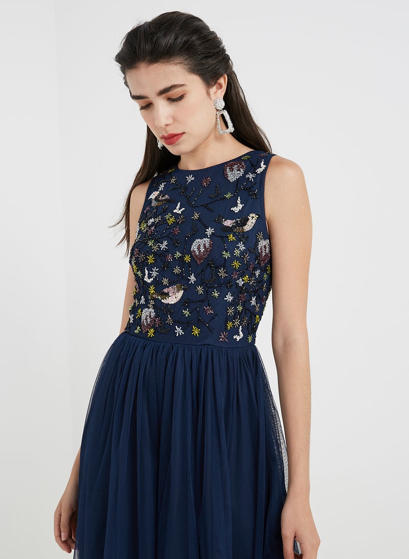 tfnc LONDON - Pansky Skater Dress Blue - Image 1