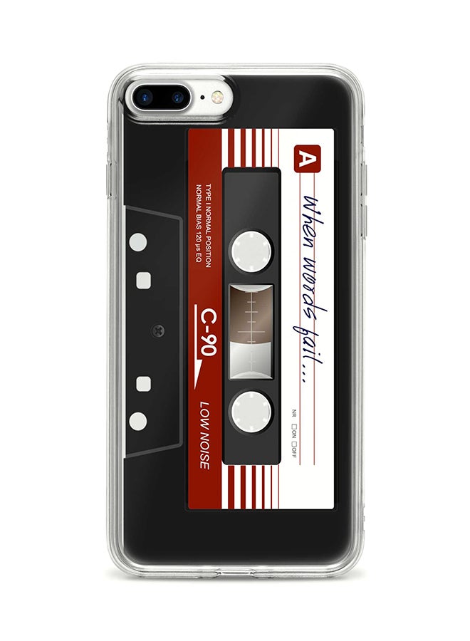 Stylizedd Flexible Case Cover For Apple Iphone 7 Plus When Words Fail (Black Tape) 