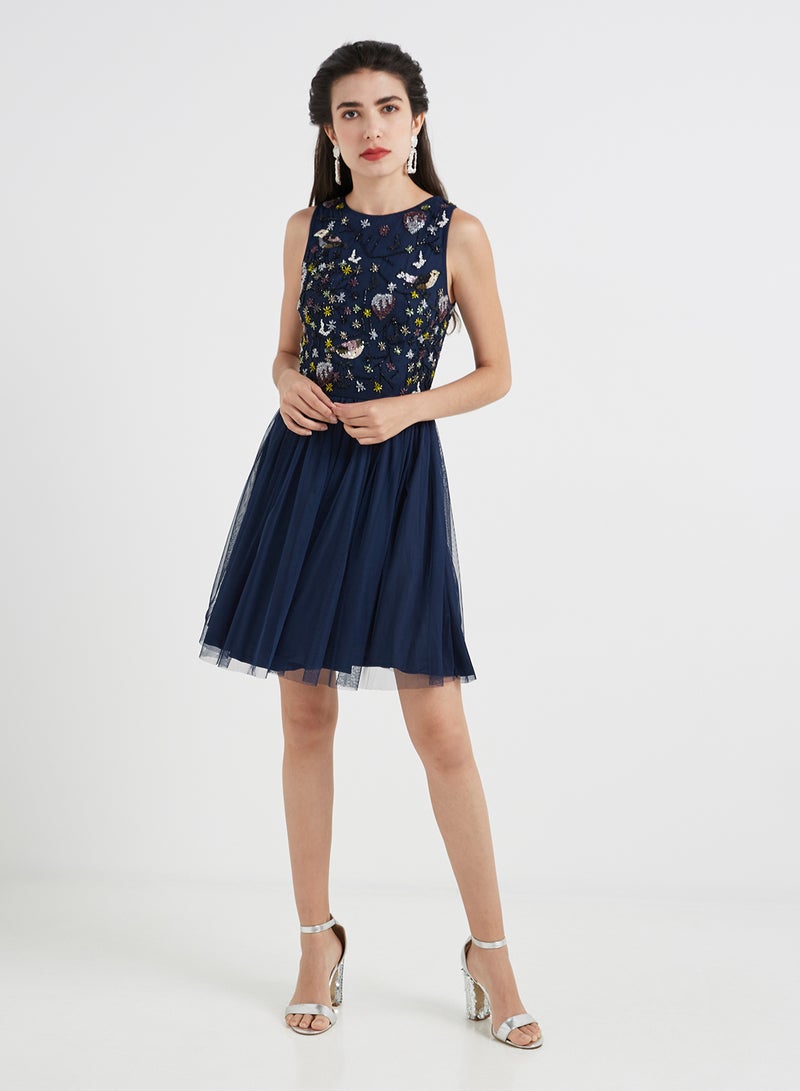 tfnc LONDON - Pansky Skater Dress Blue - Image 1