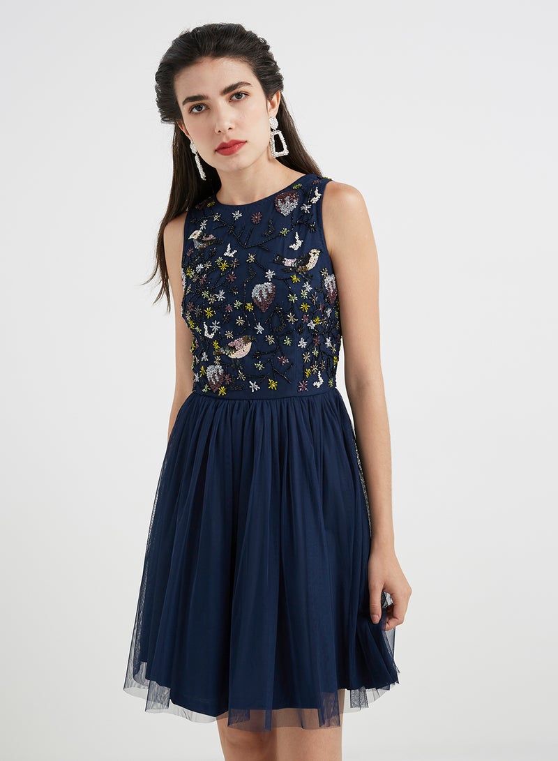 tfnc LONDON - Pansky Skater Dress Blue - Image 1