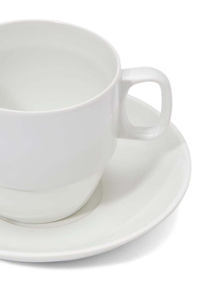 فيرونا فنجان وصحن أبيض - Image 4