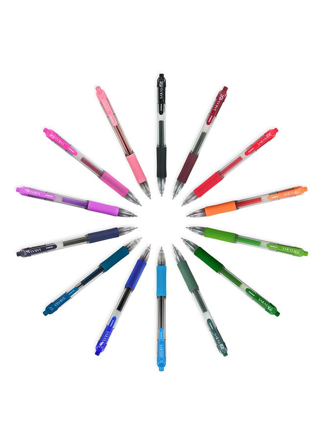 12-Piece Sarasa Gel-Ink Pen Multicolour