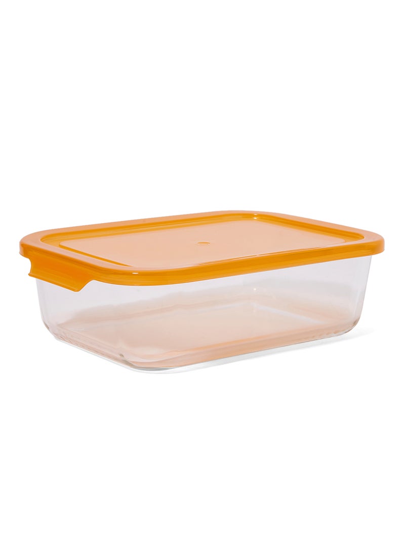TALIONA Boro 3-Piece Rectangular Food Storage Container Set with Lids Orange Orange/Clear 320/370/1520ml - Image 2
