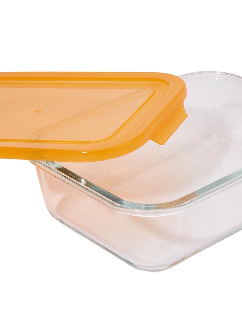 TALIONA Boro 3-Piece Rectangular Food Storage Container Set with Lids Orange Orange/Clear 320/370/1520ml - Image 3